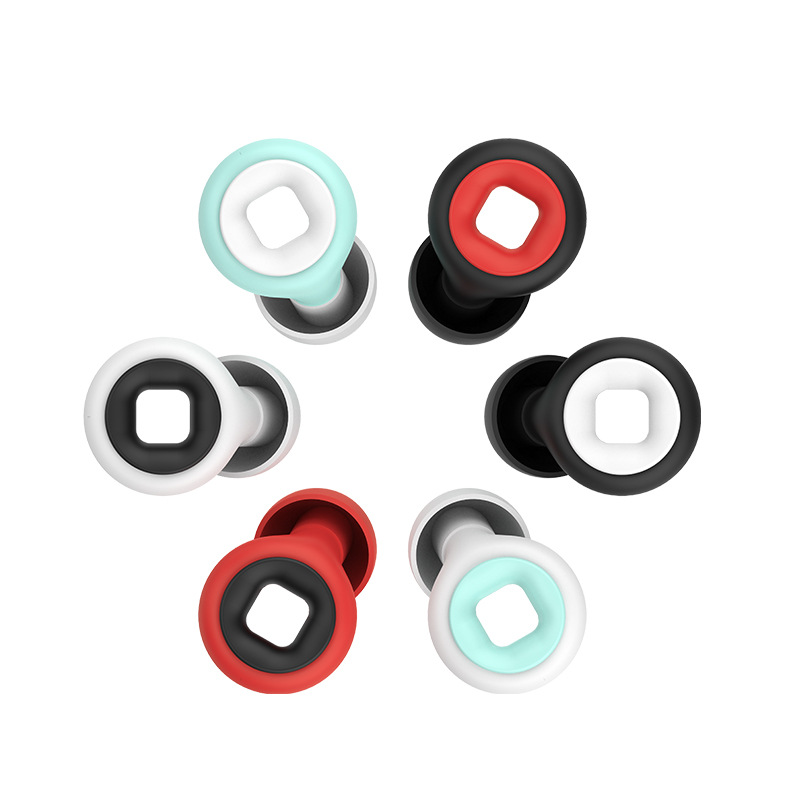Square-design earplugs in several colors